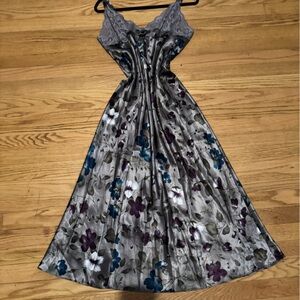 Gloria Vanderbilt Gray and Blue Floral Maxi Dress
